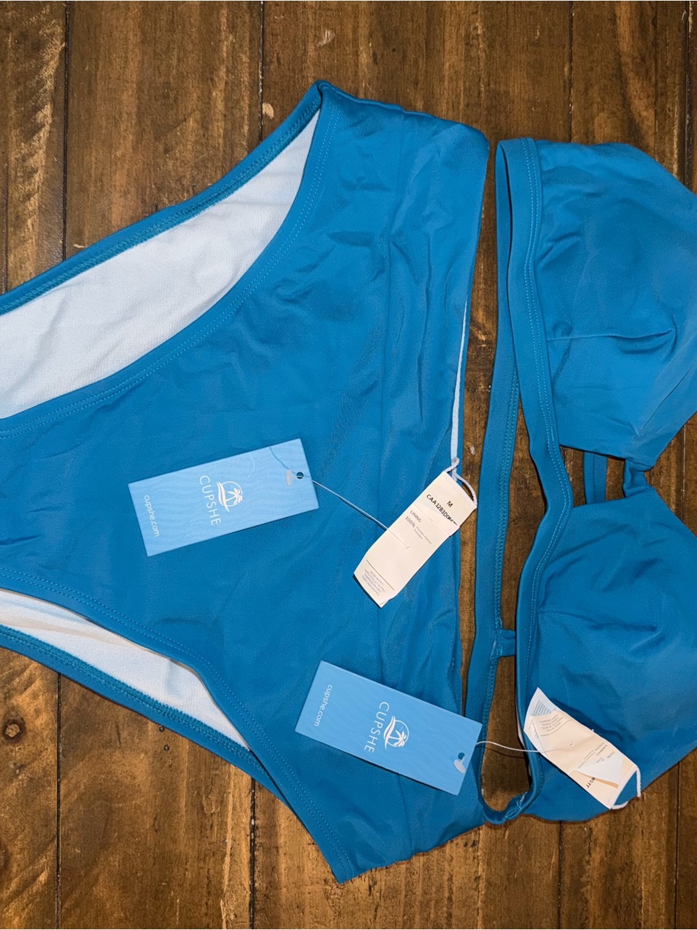 Cupshe Vibrant Aqua Blue Two-Piece Bikini